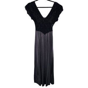 Vintage TJW S Slip Dress Black Lace Ruffle Babydoll Fairy Grunge Whimsigoth